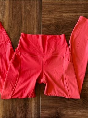 Lululemon Align High Rise Pocket Leggings Nulu Coral Orange Size Small